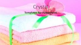  Presentation with light pink - Amazing slides having towels-tied-with-ribbon backdrop and a lavender colored foreground