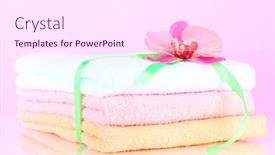  Presentation with light pink - Amazing slide set having towels-tied-with-ribbon backdrop and a pink colored foreground