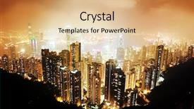  Presentation with hong kong finance - Cool new presentation design with glass tower - hong kong island from victoria's backdrop and a lemonade colored foreground