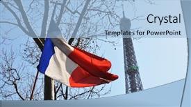 Presentation with eiffel tower - Slides consisting of tower and the french flag background and a light blue colored foreground