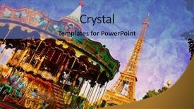  Presentation with eiffel tower paris france - Beautiful theme featuring digger loading a stone crusher backdrop and a tawny brown colored foreground