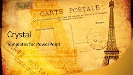  Presentation with eiffel tower - Cool new presentation with cart postal - grunge background with texture backdrop and a yellow colored foreground