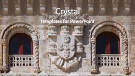  Presentation with architecture medical planning - PPT layouts with tower architecture detail in lisbon background and a violet colored foreground