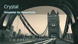  Presentation with london - Theme enhanced with tower-bridge-and-traffic background and a wine colored foreground