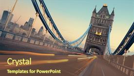  Presentation with tower - Beautiful PPT layouts featuring tower bridge and traffic backdrop and a tawny brown colored foreground