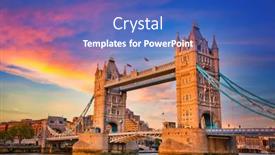  Presentation with london - Slide set with tower-bridge-at-sunset-london background and a teal colored foreground