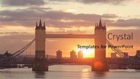  Presentation with london - Cool new presentation design with tower-bridge-during-sunrise backdrop and a coral colored foreground