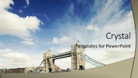  Presentation with london - Audience pleasing presentation consisting of tower bridge in london uk backdrop and a light blue colored foreground