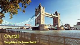  Presentation with london - Slide deck consisting of tower bridge in london uk background and a tawny brown colored foreground