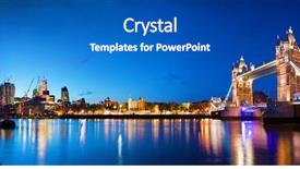 Presentation with night city - Slides consisting of tower bridge in london background and a teal colored foreground