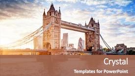  Presentation with tower - Presentation design with tower bridge in london background and a red colored foreground