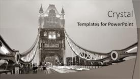  Presentation with london - PPT layouts consisting of tower bridge in london as the famous landmark in black and white background and a light gray colored foreground