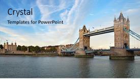  Presentation with tower of london - PPT layouts with tower bridge panorama in early background and a light blue colored foreground
