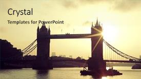  Presentation with bridge over troubled waters - Audience pleasing slide deck consisting of tower bridge silhouette over thames backdrop and a  colored foreground