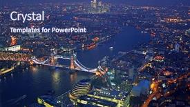  Presentation with london - Cool new presentation theme with tower bridge with thames river backdrop and a ocean colored foreground