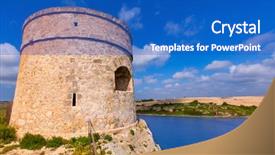  Presentation with tower - Beautiful slide set featuring tower cala teulera in mahon backdrop and a cobalt blue colored foreground