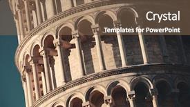  Presentation with honey bee closeup view - Presentation design featuring tower closeup view in pisa background and a violet colored foreground