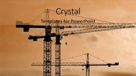  Presentation with crane - Colorful slides enhanced with tower crane - construction backdrop and a coral colored foreground