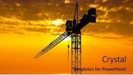  Presentation with crane - Cool new presentation theme with tower crane - construction backdrop and a gold colored foreground