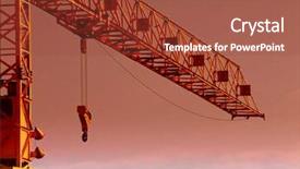  Presentation with crane - Amazing slides having tower crane - industrial sunset backdrop and a red colored foreground