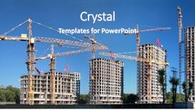  Presentation with housing - Audience pleasing presentation theme consisting of tower crane - panorama of building backdrop and a teal colored foreground