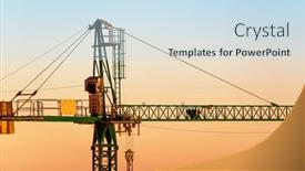  Presentation with crane - Audience pleasing PPT theme consisting of tower-crane-detail-shot backdrop and a sky blue colored foreground