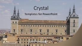  Presentation with civil war - Colorful PPT theme enhanced with tower fortress of the spanish backdrop and a light blue colored foreground