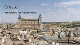  Presentation with civil war - Presentation design consisting of tower fortress of the spanish background and a light blue colored foreground