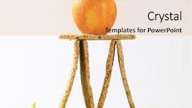  Presentation with linen - Slide set with tower from crispy breads and apple built on a fabric linen background and a yellow colored foreground