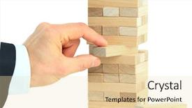  Presentation with take - Theme consisting of tower from wooden blocks background and a lemonade colored foreground
