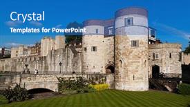  Presentation with significance - Audience pleasing presentation design consisting of tower in london england buildings with historical significance backdrop and a teal colored foreground