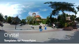  Presentation with tower - Amazing theme having tower-in-svetlogorsk-famous-landmark backdrop and a gray colored foreground