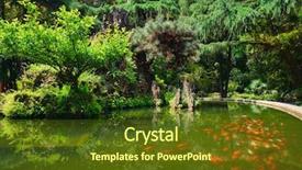  Presentation with pond - Slides consisting of tower in wangjianglou park chengdu background and a  colored foreground