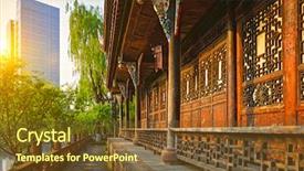  Presentation with tower - Beautiful slides featuring tower in wangjianglou park chengdu backdrop and a tawny brown colored foreground