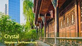  Presentation with festival china town - Presentation theme having tower in wangjianglou park chengdu background and a  colored foreground