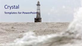  Presentation with classified - Slides consisting of tower inferno - famous armen lighthouse classified background and a sky blue colored foreground