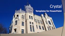  Presentation with taiwan historical - Slide deck with tower inferno - historical area famous house background and a navy blue colored foreground