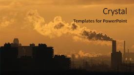  Presentation with dawn - Cool new presentation theme with tower inferno - smoke from industrial chimneys backdrop and a gold colored foreground
