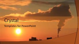  Presentation with dawn - Amazing presentation theme having tower inferno - smoke from industrial chimneys backdrop and a gold colored foreground