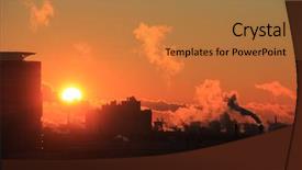  Presentation with dawn - Amazing presentation having tower inferno - smoke from industrial chimneys backdrop and a  colored foreground