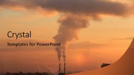  Presentation with industrial iot - Colorful presentation theme enhanced with tower inferno - smoke from industrial chimneys backdrop and a coral colored foreground