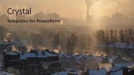  Presentation with industrial fermentation - Beautiful theme featuring tower inferno - smoke from industrial chimneys backdrop and a  colored foreground