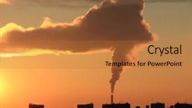  Presentation with industrial textile industry yarn spools - Audience pleasing slide deck consisting of tower inferno - smoke from industrial chimneys backdrop and a red colored foreground