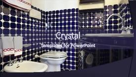  Presentation with apartments - Slide deck consisting of tower luxury residential apartments bathroom background and a navy blue colored foreground