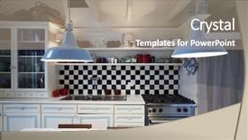  Presentation with apartments - Beautiful presentation theme featuring tower luxury residential apartments kitchen backdrop and a coral colored foreground