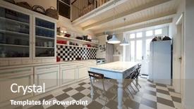  Presentation with apartments - PPT layouts featuring tower luxury residential apartments kitchen background and a gray colored foreground