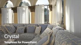  Presentation with apartments - Beautiful theme featuring tower luxury residential apartments livingroom with ancient columns backdrop and a gray colored foreground