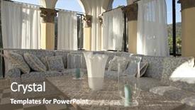  Presentation with apartments - Slides enhanced with tower luxury residential apartments room with ancient columns background and a gray colored foreground