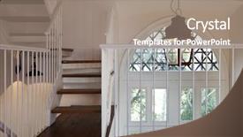  Presentation with apartments - Slides with tower-luxury-residential-apartments-staircase background and a gray colored foreground