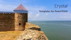  Presentation with ukraine - Amazing presentation having tower of belgorod-dnestrovsky castle ukraine backdrop and a light blue colored foreground
